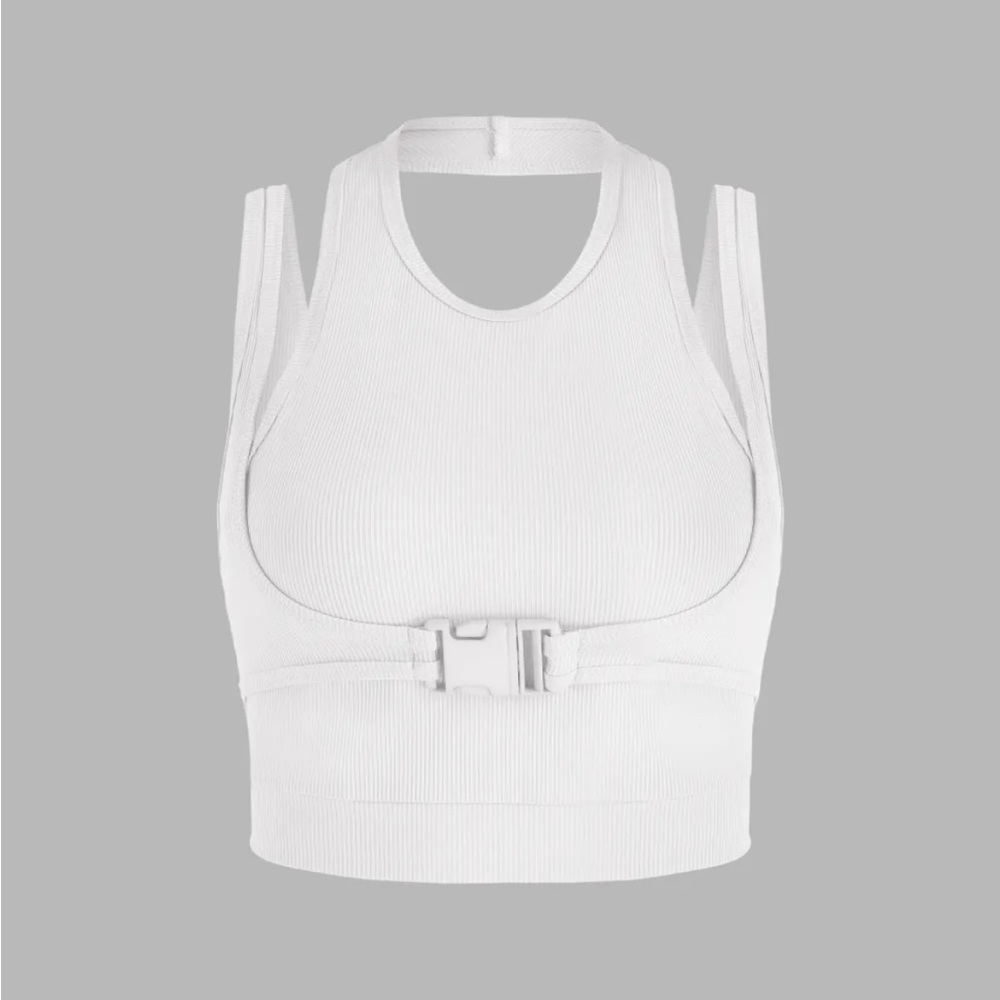 Cider XL Buckle Rib Cropped Tank top